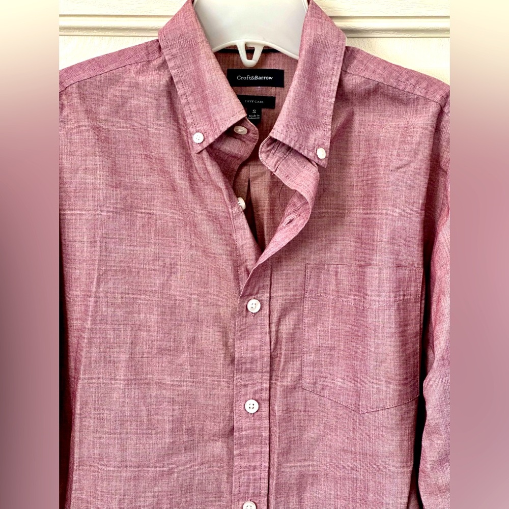 Croft & Barrow Easy Care Men’s Dress Shirt Button Down, Maroon Red, S